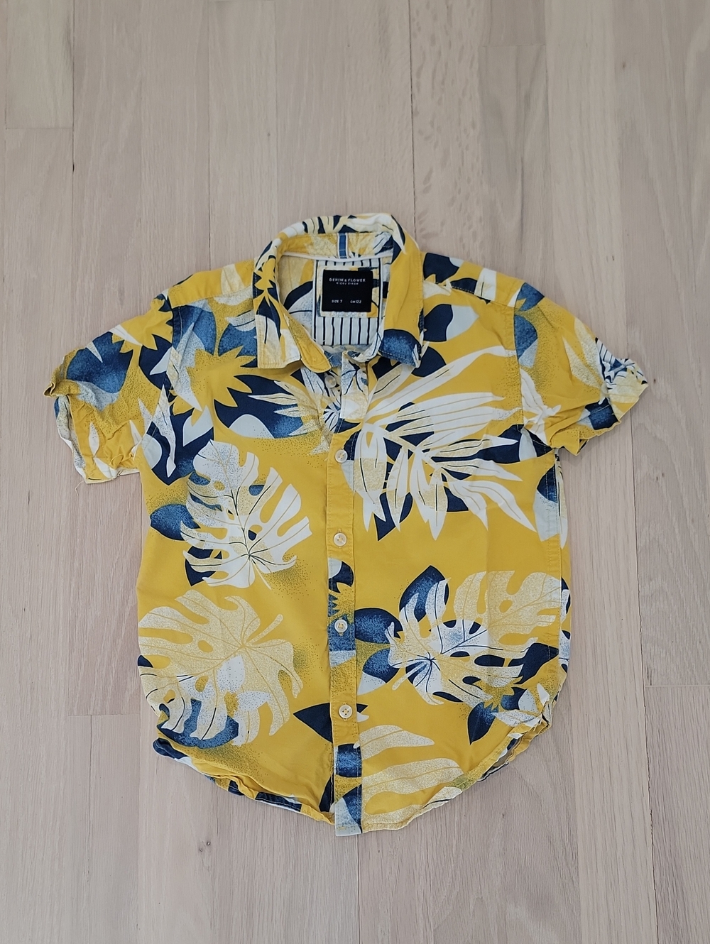 Denim & Flower Yellow Tropical Button-Down Shirt